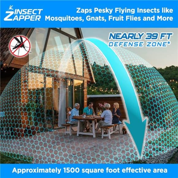 Bug Zapper Indoor Outdoor-4000V High Powered Electric Mosquito Zapper Home Patio - Picture 5 of 6
